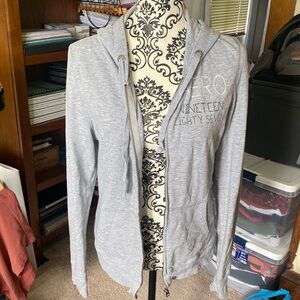Grey knit zip jacket
